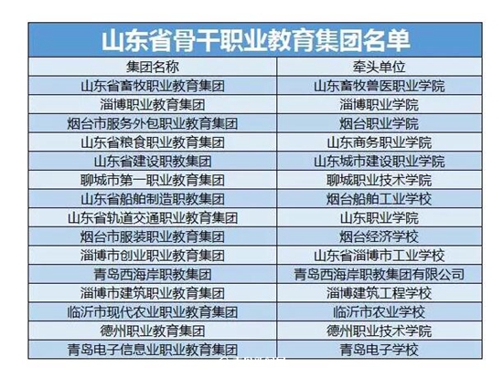 山东省发布骨干职教集团名单 青岛两校入榜