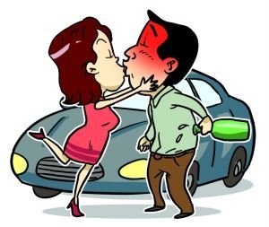 女子与喝酒男友激吻后开车 被检测出酒驾