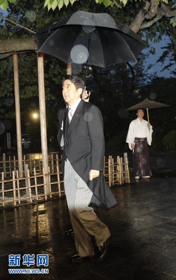 日本自民党总裁安倍晋三参拜靖国神社