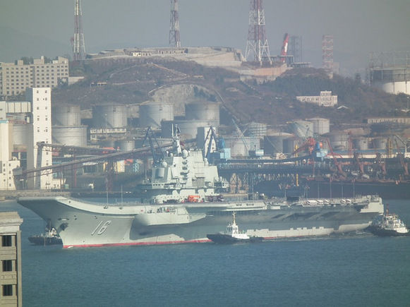 中国海军辽宁号航母结束首次试航返回驻地