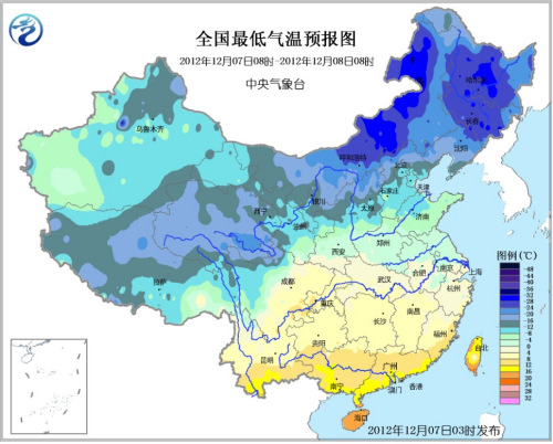 中国北方地区气温持续偏低 黑龙江局地暴雪(图)