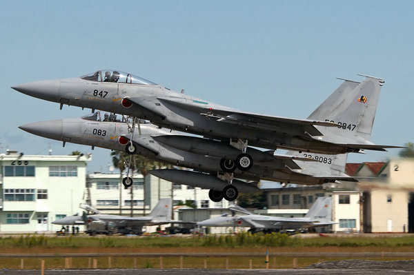 资料图：日本航空自卫队的F-15战机