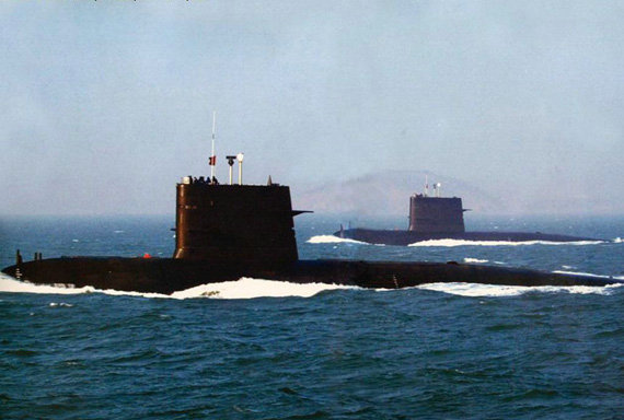 资料图：中国海军宋级常规潜艇攻击群。