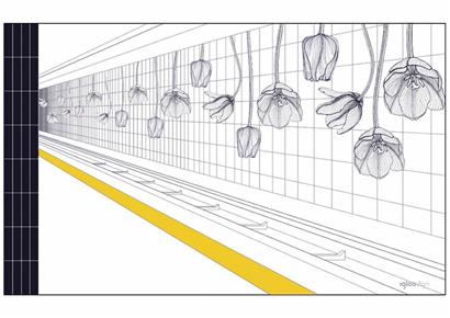 青岛地铁站内饰公布 郁金香热情绽放