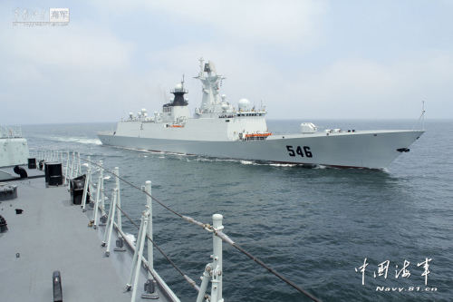 资料图：北海舰队盐城号新型导弹护卫舰。