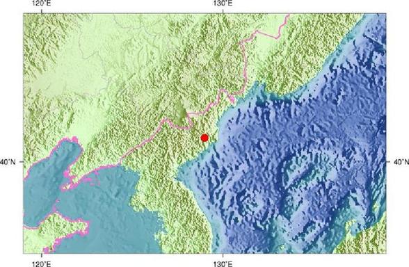 这张来自中国地震局网站的地图标出了北京时间2月12日10时57分朝鲜发生地震的位置。 新华社发（中国地震局）