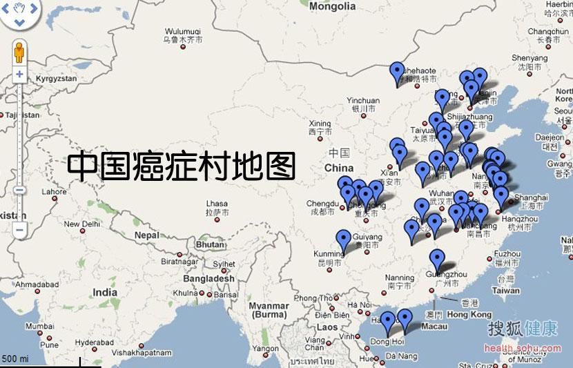 看被癌症村侵蚀的中国地图 悲痛