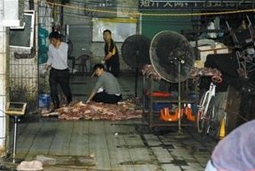 深圳布吉肉菜市场每天售出近万斤问题猪肉