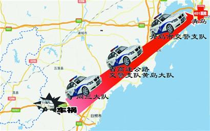 日东高速车祸伤员转青岛治疗 警车开道3小时抵达