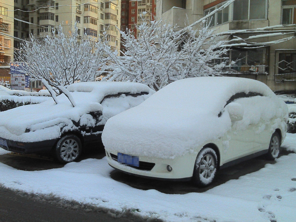 2013年3月20日早晨，降雪后的北京，全城银装素裹