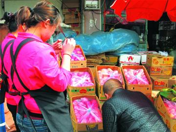 青岛高价进口水果抢手 果贩日销6千斤泰国榴莲