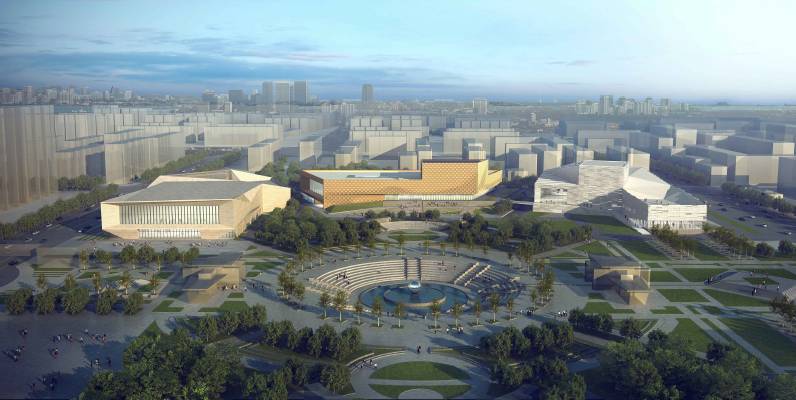 城阳投资5亿元文体中心开建