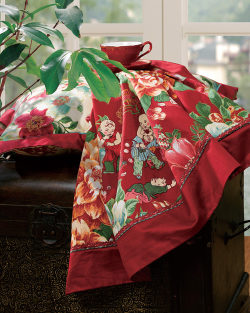 富安娜 百子迎福 新婚大喜 婚庆床品 家纺 百子图 百子 雷震子 文王百子 子孙满堂 家族兴旺 百子呈祥 婚俗文化