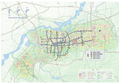 　济南无轨电车线网及场站可行性规划图