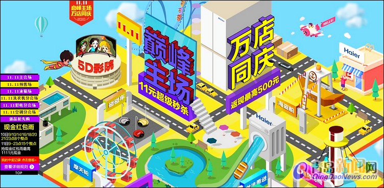 11.11启动1.5小时 海尔商城与顺逛总体销额超