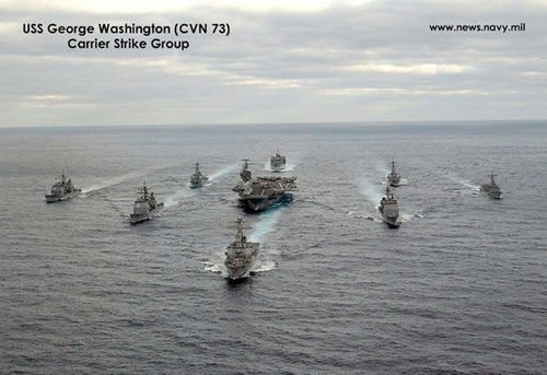 美国高调渲染航母赴黄海军演欲威慑对手(图)
