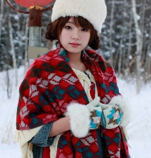 筱崎爱写真雪中秀e奶