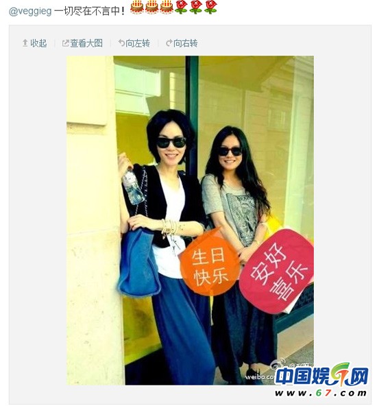 赵薇王菲庆生逛街合影