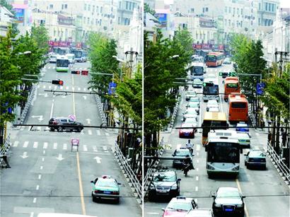 无车日青岛交通要道堵成一片