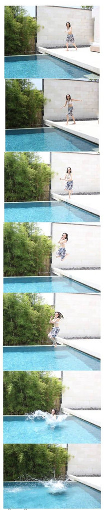 女星微博晒泳装照 火辣性感