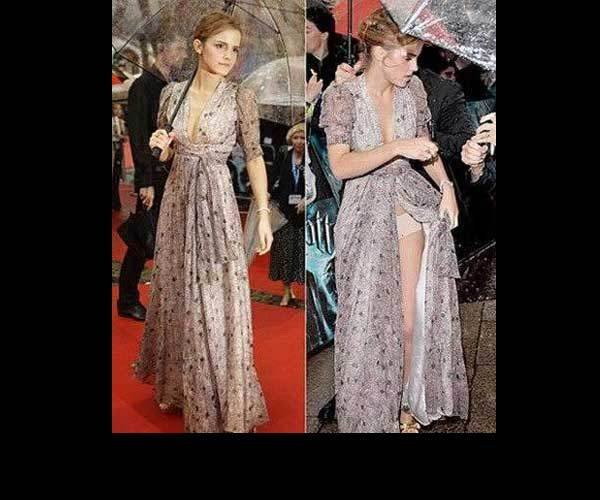 女星都爱开叉裙 走光必备啊