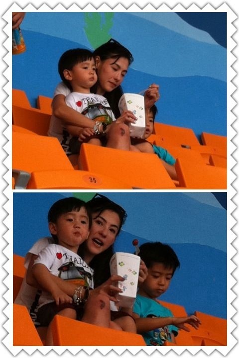 张柏芝喂爱子惊现伤疤 Quintus长发似女孩