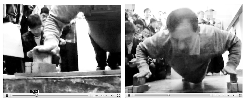 物理老师为验证力学原理 手按菜刀做一千个俯卧撑视频截图