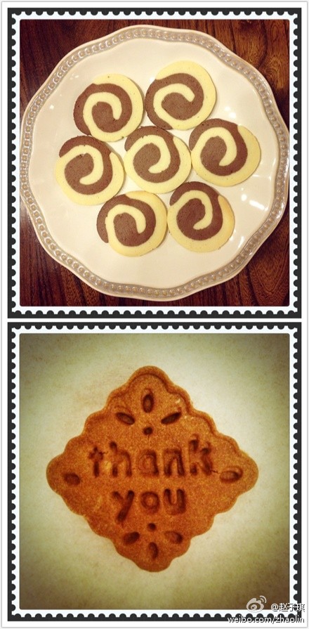 赵子琪变俏厨娘做饼干 女儿青橙吃饼干憨态可掬