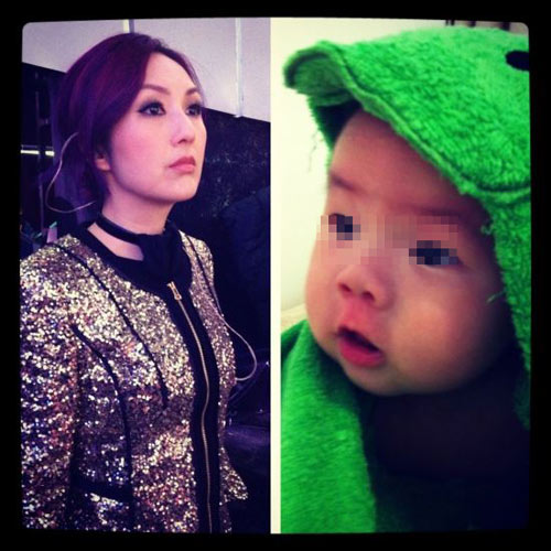 杨千嬅微博中晒儿子照片，温