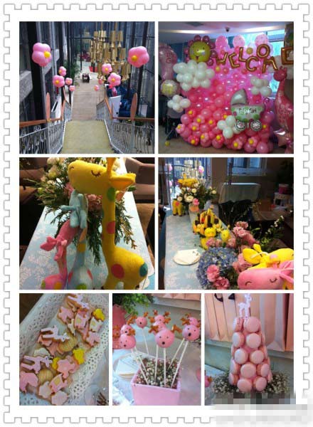 李小璐贾乃亮爱女满月宴内场照曝光