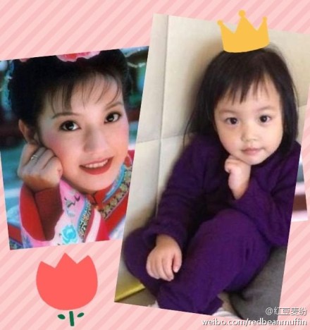 小四月曝新照 小脸圆润像极妈妈