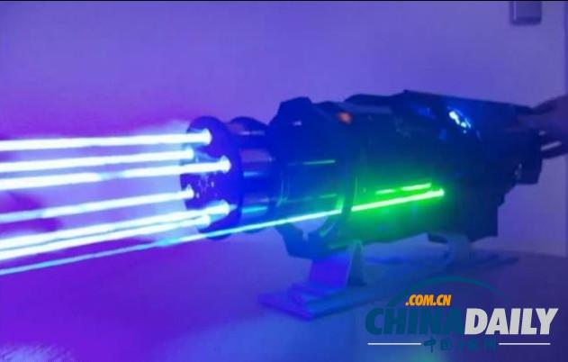 德国男子造超炫激光枪彪悍外形只能射气球图