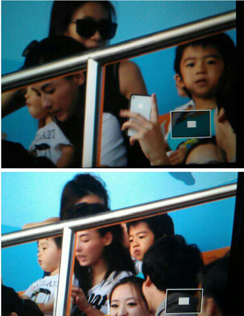 张柏芝带两个儿子去海洋公园