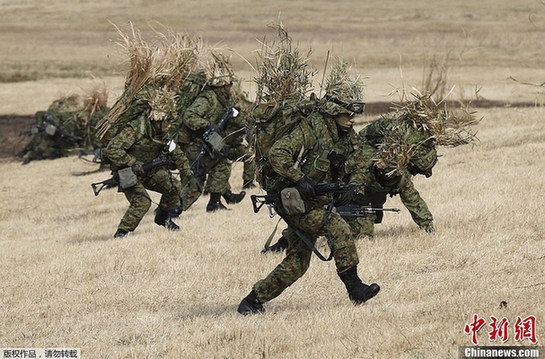 日本陆上自卫队举行空降演习