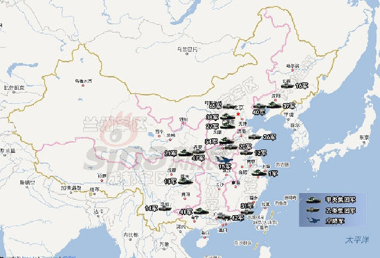 解放军陆军集团军和空15军部署示意图