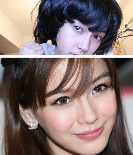 明星卸妆素颜照