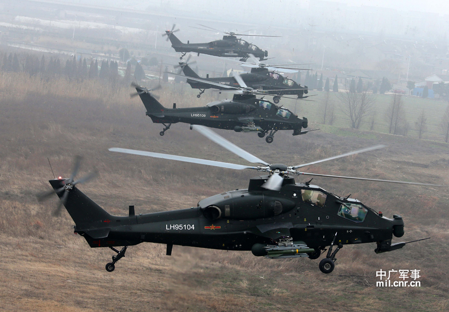 武直10直升机编队凶猛照