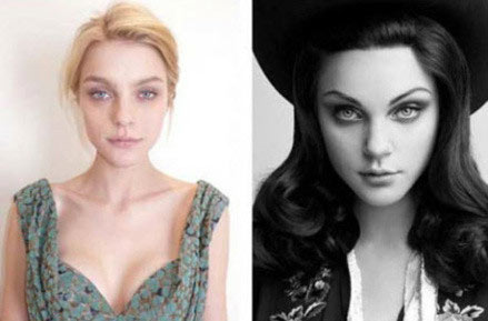 超模素颜照：天使面孔也需化妆