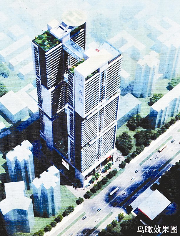 图为：“五一大厦”效果图“五一大厦”工地正在平整