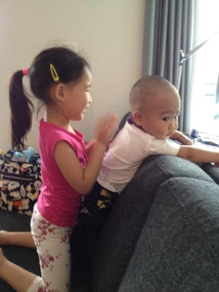 赵文卓妻子晒儿女可爱照