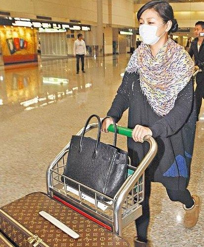 大S发福大肚机场独自推行李 汪小菲紧跟(图)