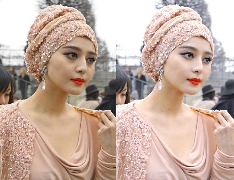 范冰冰奥斯卡之行PS前后对比图流出