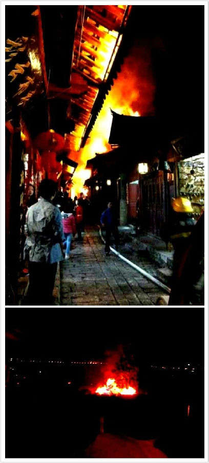 云南丽江古城起火 过火面积600平米