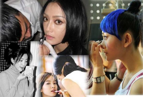 曝光美女明星后台化妆绝密照