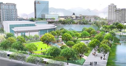 李村市区开建最大景观湖 仿造纽约公园