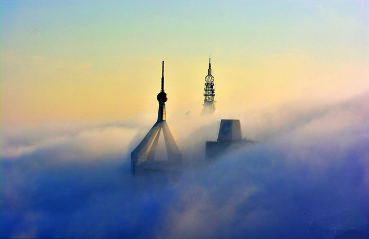 雾锁青岛 恍如仙境