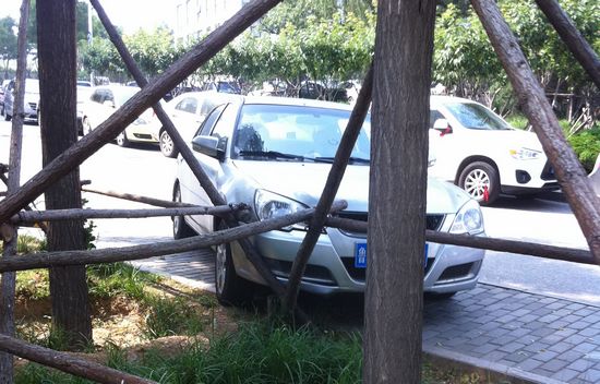软件园今晨发蹊跷事 轿车自己挪地方还撞树