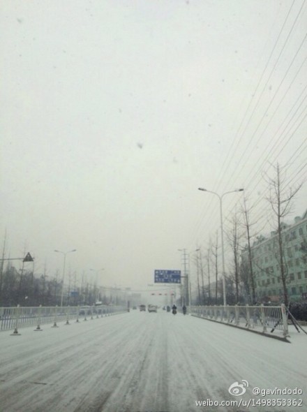 平度今冬首场雪今晨飘落 山区积雪5公分