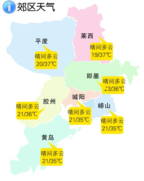 青岛持续高温略有消退降至25.3度 后天降雨 青岛持续高温略有消退降至25.3度 后天降雨