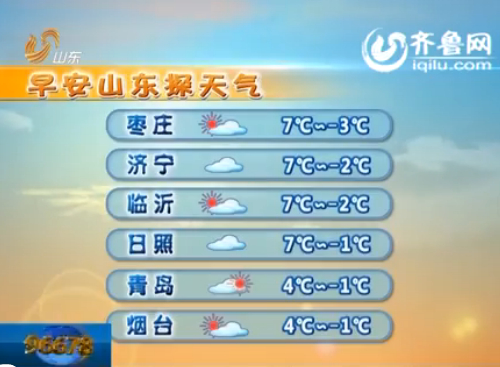 山东天气预报(视频截图)